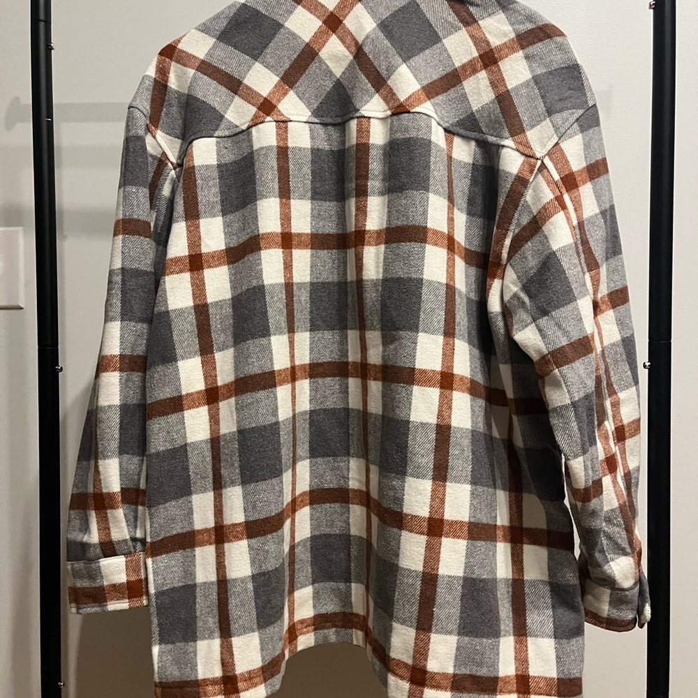 Plaid Button-Up Jacket / Shacket - Picture 2 of 5